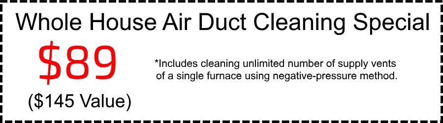 Whole House Air Duct Cleaning Special